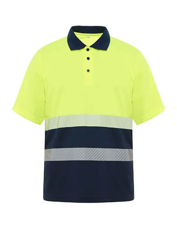 Polo Shirt Vega - Navy Blue 55/Fluor Yellow 221