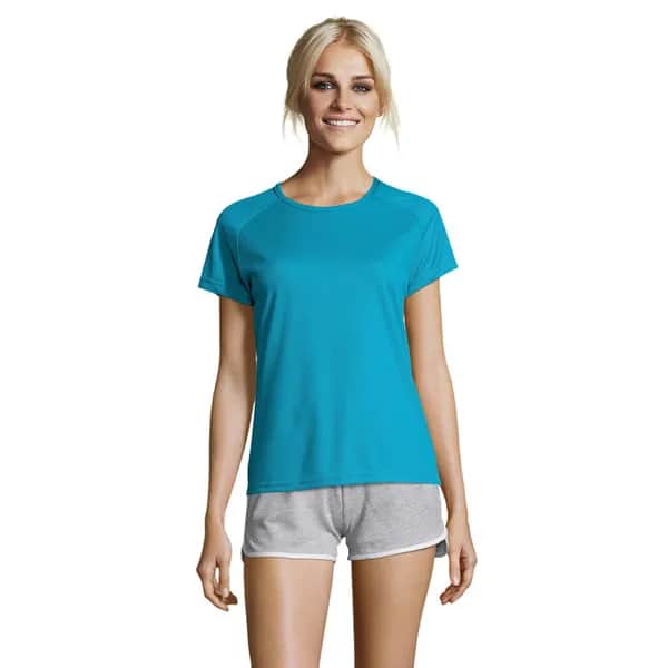 SPORTY DAMENT-SHIRT  140g - SPORTY WOMEN - Aqua