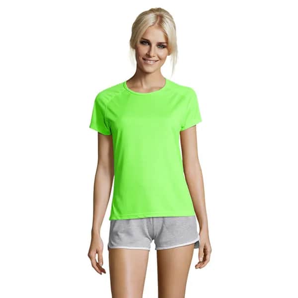 SPORTY DAMENT-SHIRT  140g - SPORTY WOMEN - Neon Green