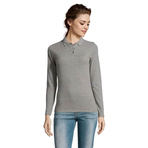 PERFECT LSL WOMEN POLO 180 - PERFECT LSL WOMEN - Grau-Melange 2