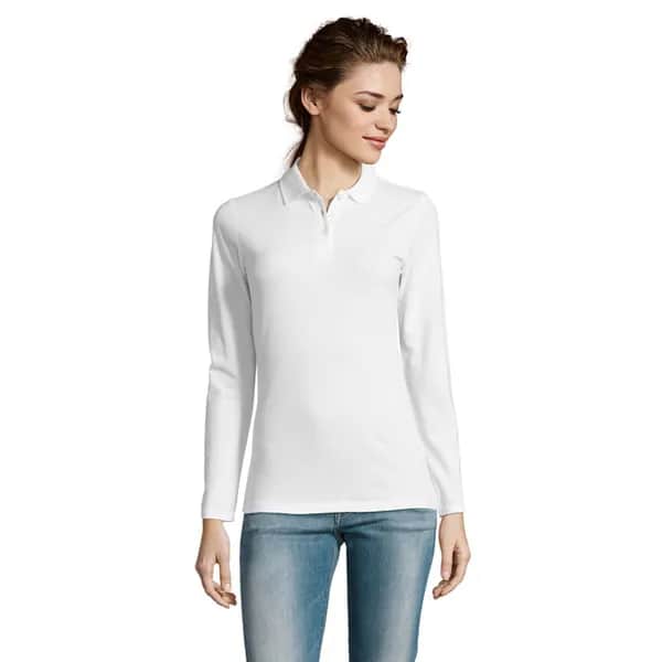 PERFECT LSL WOMEN POLO 180 - PERFECT LSL WOMEN - White