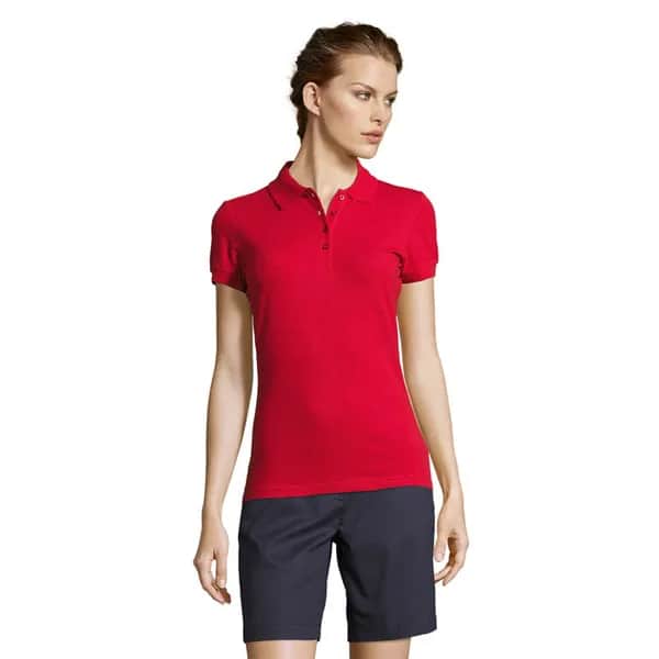 PEOPLE DAMEN POLO 210g - PEOPLE - Red