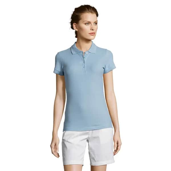 PEOPLE DAMEN POLO 210g - PEOPLE - Sky Blue Pique