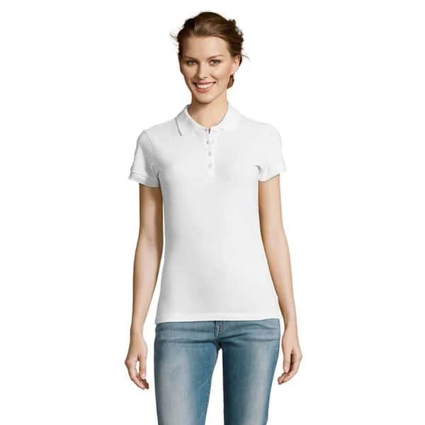 PEOPLE DAMEN POLO 210g - PEOPLE - White
