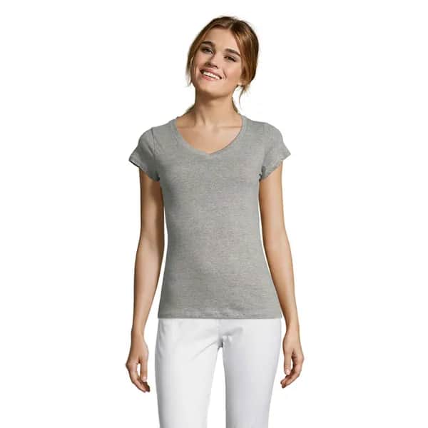 MOON DAMENT-SHIRT 150g - MOON - Graue Melange