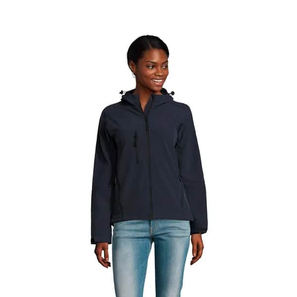 REPLAY DAMEN HOOD SOFTSHELL - REPLAY WOMEN - French Navy