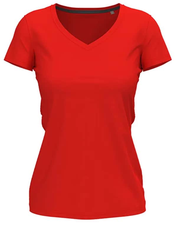 Stretch-T V-Neck Women - Scarlet Red