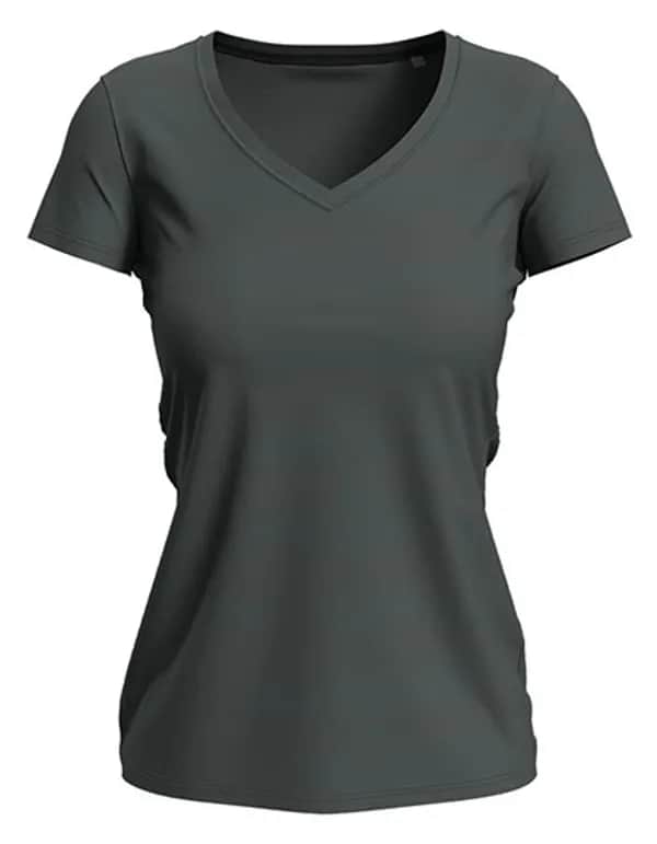 Stretch-T V-Neck Women - Slate Grey (Solid)