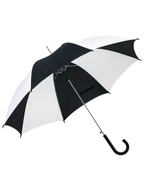 Automatik Stockschirm mit Kunststoffgriff - Black/White