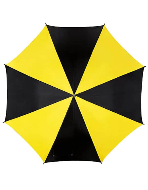 Automatik Stockschirm mit Kunststoffgriff - Black/Yellow