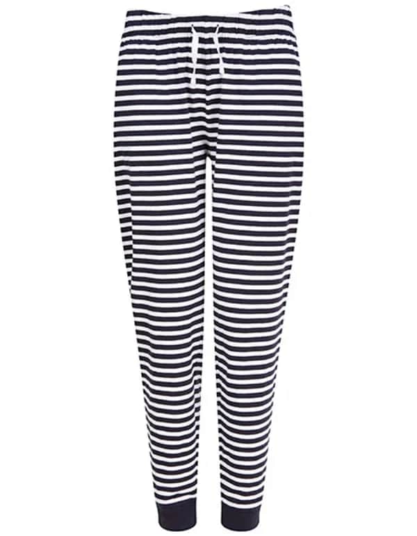 Women´s Cuffed Lounge Pants - Navy/White Stripes