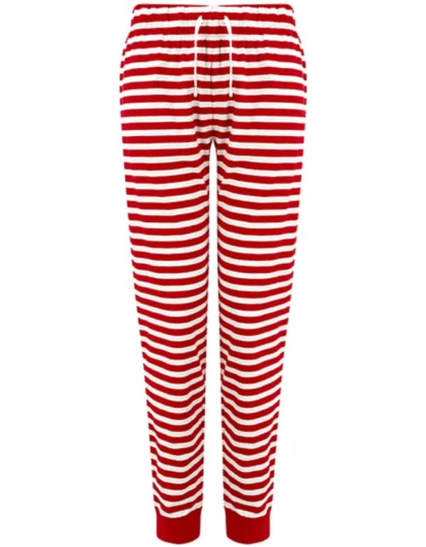 Women´s Cuffed Lounge Pants - Red/White Stripes