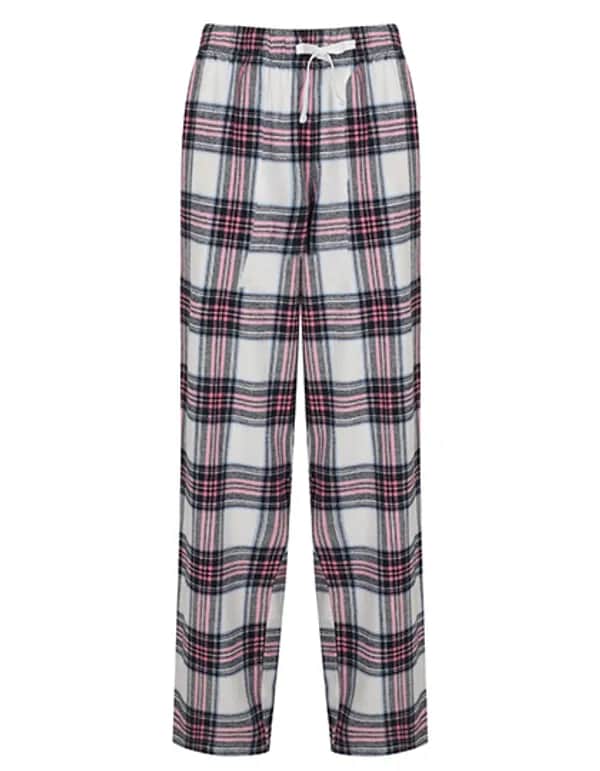 Women´s Tartan Lounge Pants - White-Pink Check
