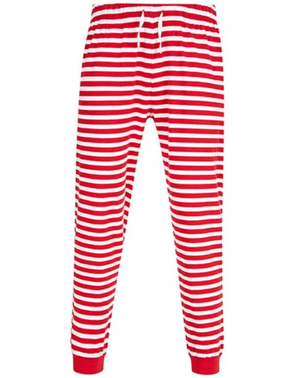 Unisex Cuffed Lounge Pants - Red/White Stripes