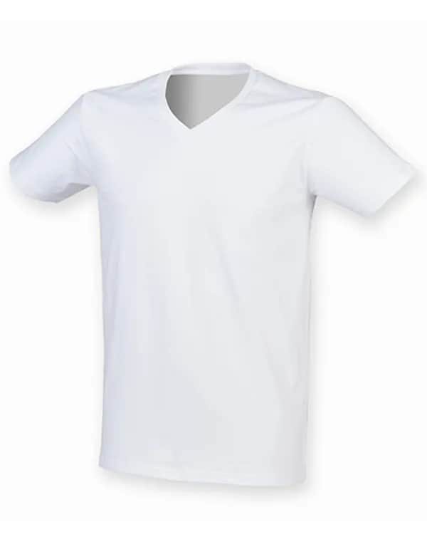 Men´s Feel Good Stretch V-Neck T - White