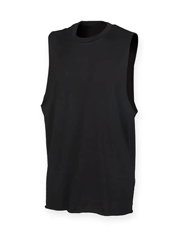 Men´s High Neck Slash Armhole Vest - Black
