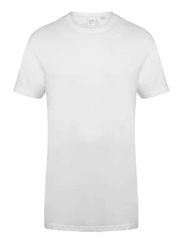 Men´s Longline T-Shirt With Dipped Hem - White