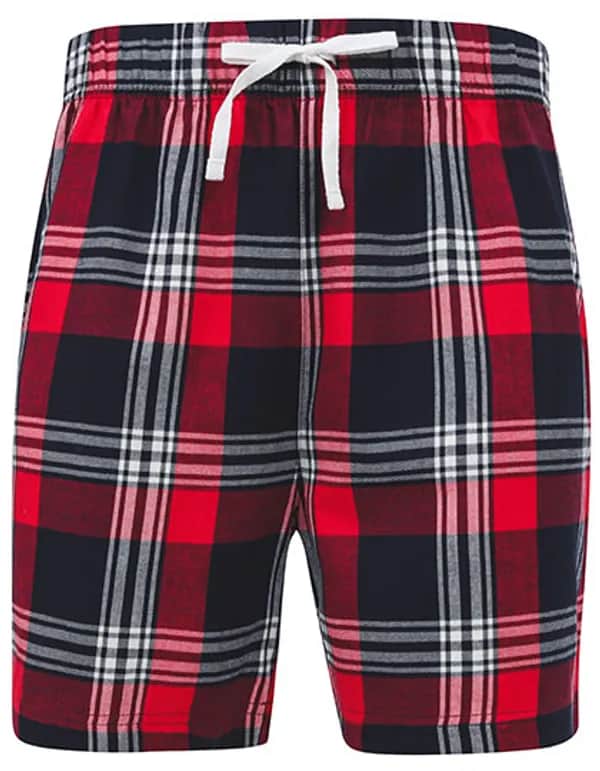 Men´s Tartan Lounge Shorts - Red-Navy Check