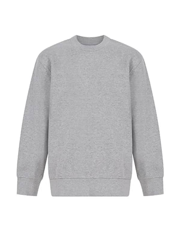 Kids Sustainable Fashion Curved Hem Sweat - Heather Grey
