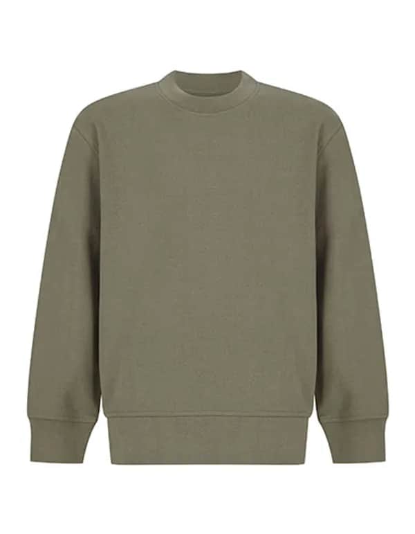 Kids Sustainable Fashion Curved Hem Sweat - Khaki