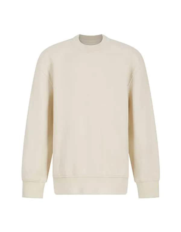 Kids Sustainable Fashion Curved Hem Sweat - Light Stone