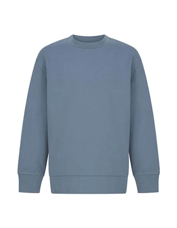 Kids Sustainable Fashion Curved Hem Sweat - Stone Blue