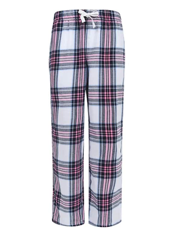 Kids´ Tartan Lounge Pants - White-Pink Check