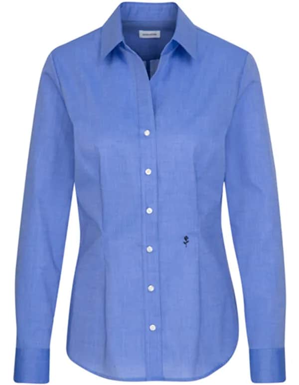 Women´s Blouse Slim Fit Long Sleeve - Mid Blue