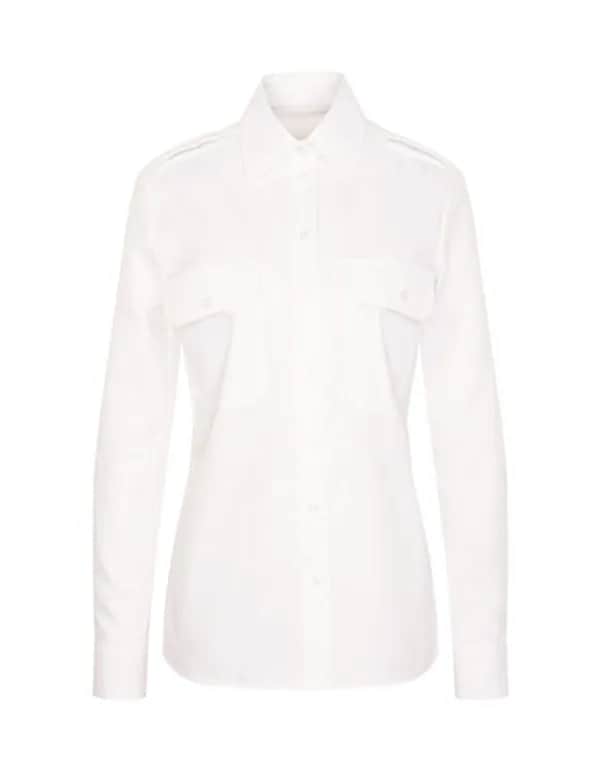 Women´s Pilot Blouse Regular Fit Longsleeve - White