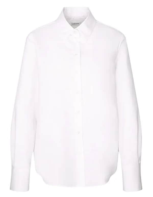 Women´s Oversize Popeline Blouse Longsleee - White