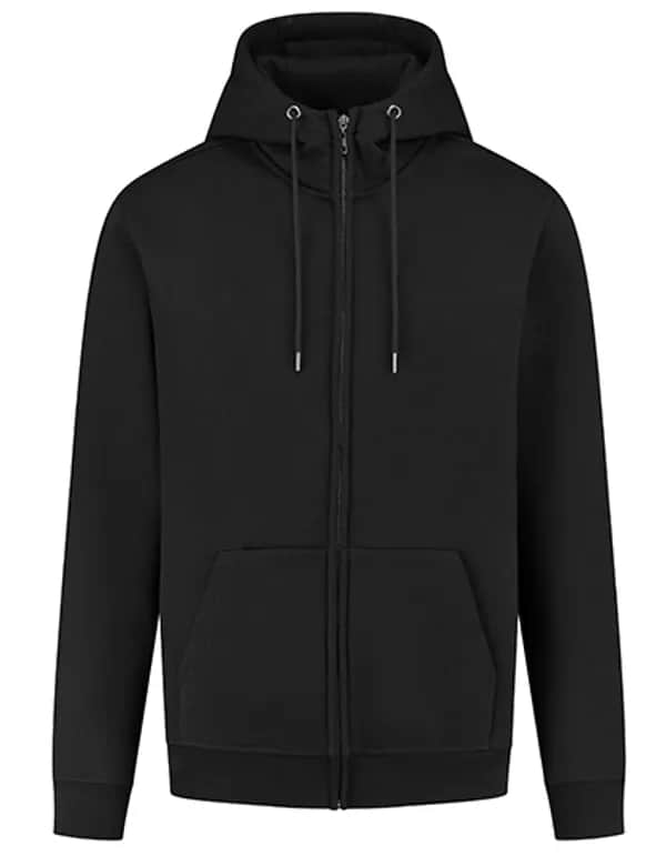 Organic Cotton Unisex Sweat Jacket - Deep Black