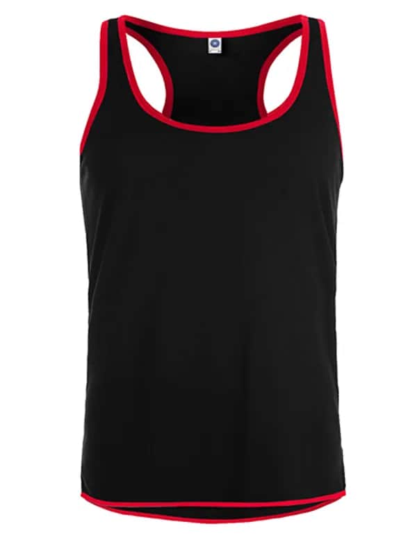 Men´s Contrast Sports Vest - Black/Fiesta Red