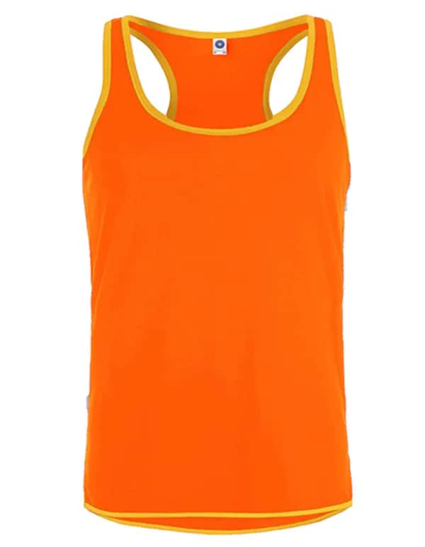 Men´s Contrast Sports Vest - Fluorescent Orange/Gold