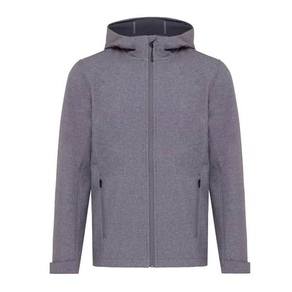 IQONIQ Makalu Herren Softshelljacke aus recyceltem Polyester - vulcano heather grey