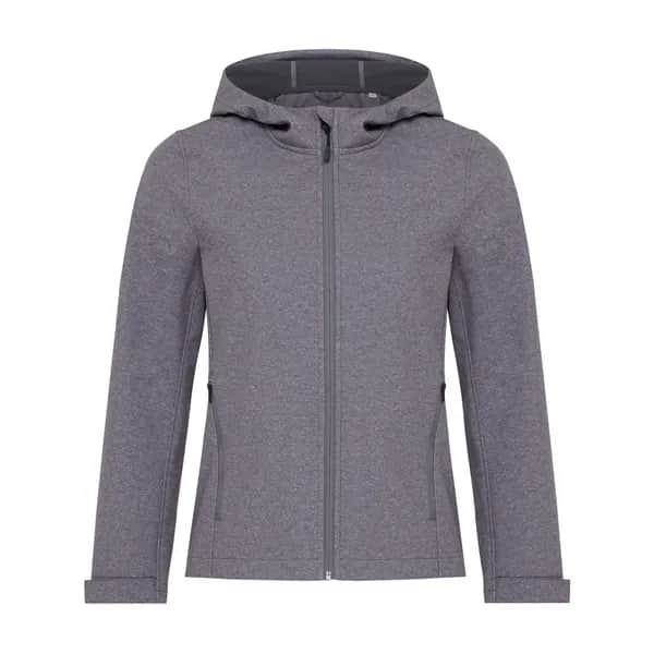 IQONIQ Makalu Damen Softshelljacke aus recyceltem Polyester - vulcano heather grey