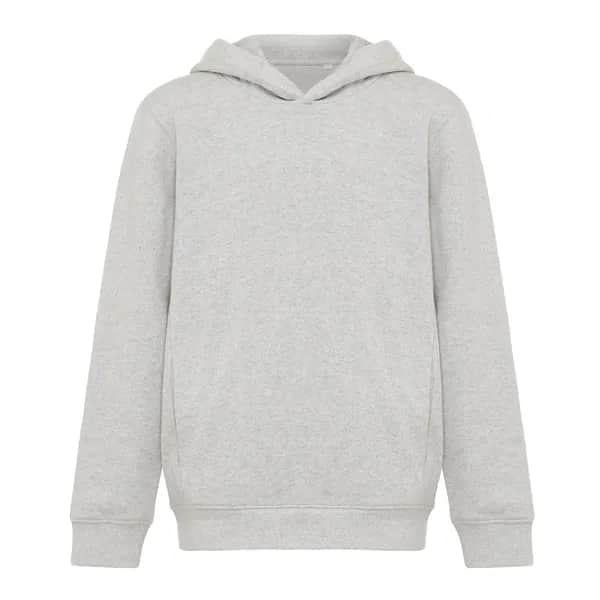 IQONIQ Yengo KidsHoodie mit Seitentaschen aus rec. Baumwolle - light heather grey