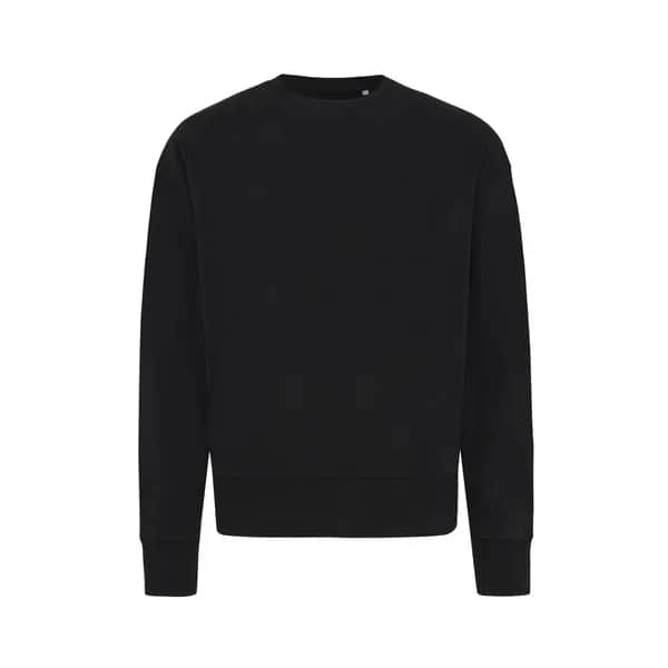 IQONIQ Kruger Relax-Rundhals-Sweater aus recycelt. Baumwolle - schwarz