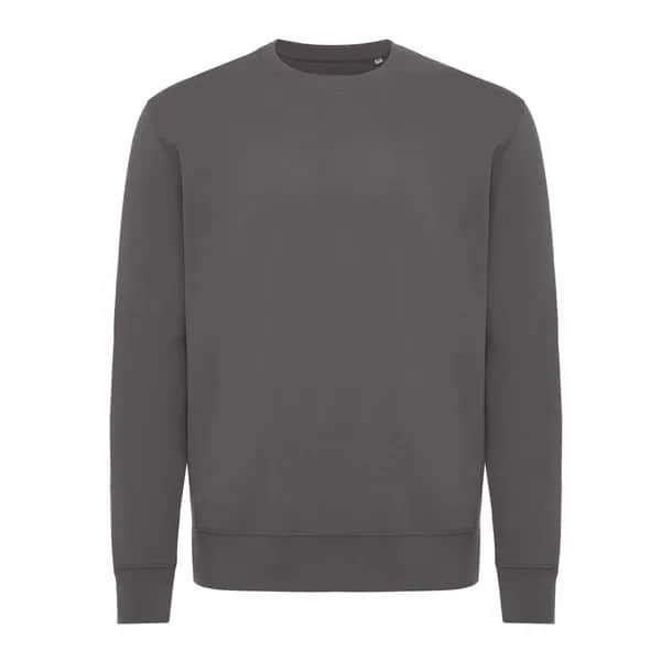 IQONIQ Kruger Relax-Rundhals-Sweater aus recycelt. Baumwolle - anthrazit