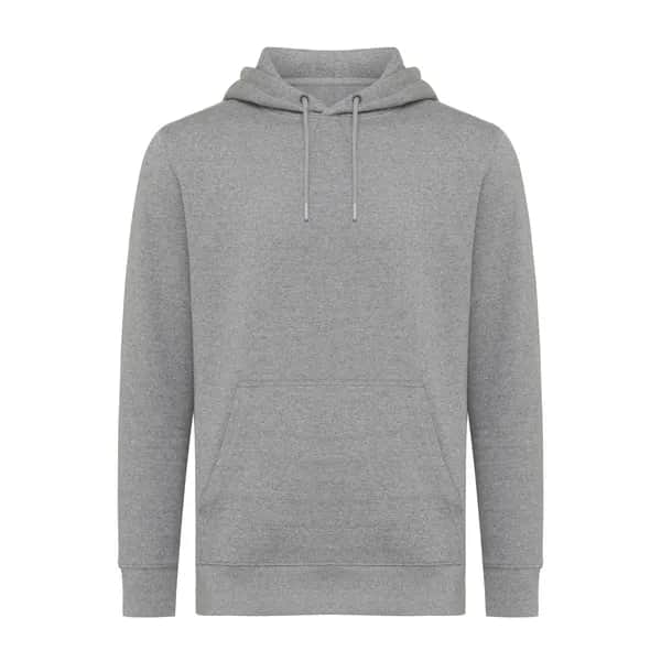 IQONIQ Rila Lightweight Hoodie aus recycelter Baumwolle - light heather anthracite