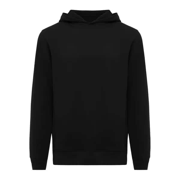 IQONIQ Yengo Hoodie mit Seitentaschen aus rec. Baumwolle - schwarz