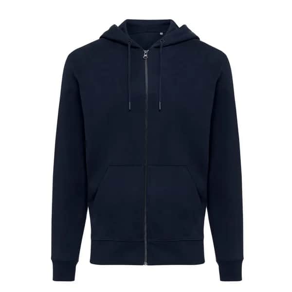 IQONIQ Abisko Zip-Kapuzenpullover aus recycelter Baumwolle - navy blau