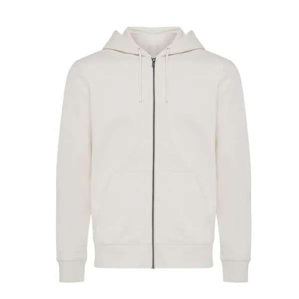 IQONIQ Abisko Zip-Kapuzenpullover aus recycelter Baumwolle - natural raw