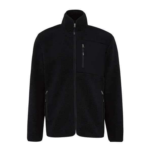 IQONIQ Diran Fleecejacke aus recyceltem Polyesterflor - schwarz