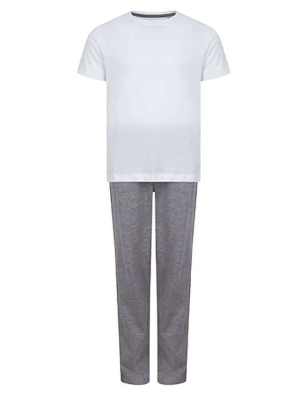 Childrens´ Long Pyjamas - White/Heather Grey