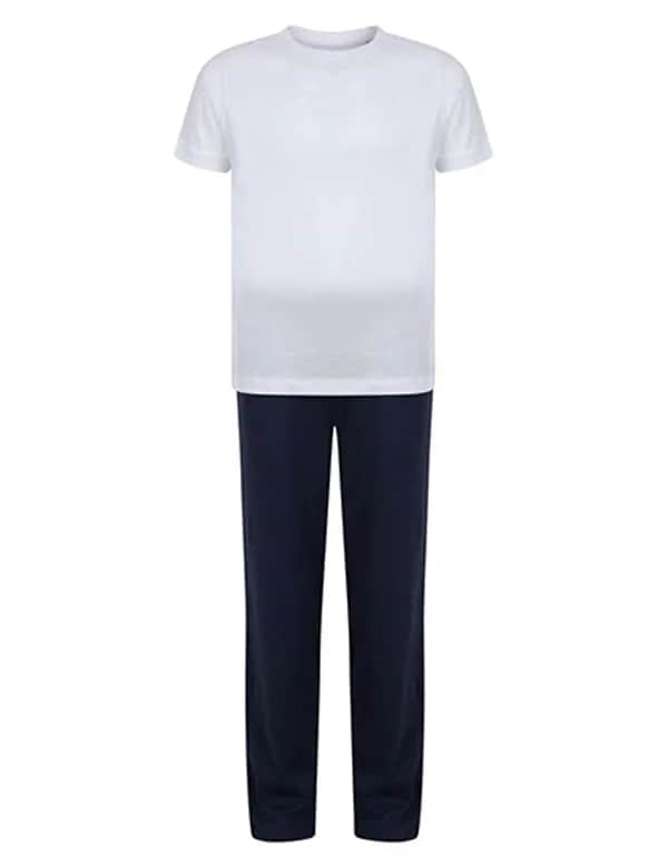 Childrens´ Long Pyjamas - White/Navy