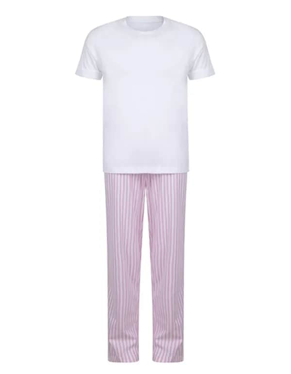 Childrens´ Long Pyjamas - White/Pink/White Stripe