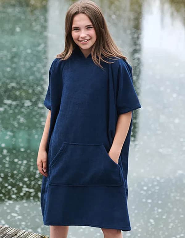 Kids´ Towelling Poncho - Navy