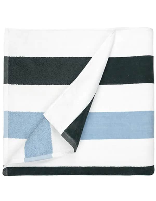Beach Towel Stripe - Anthracite/Light Blue/White