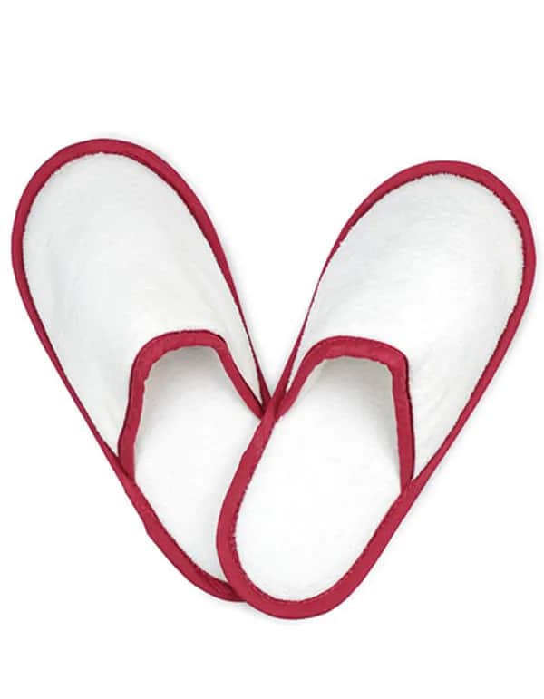 Slippers - White/Burgundy
