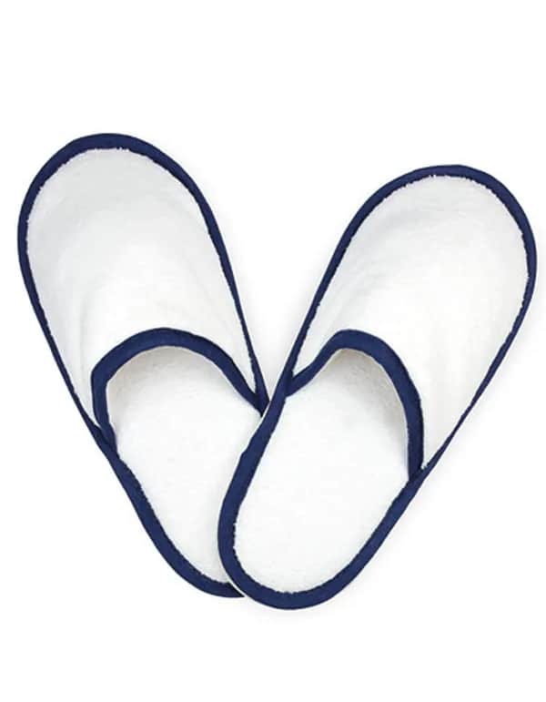 Slippers - White/Navy Blue